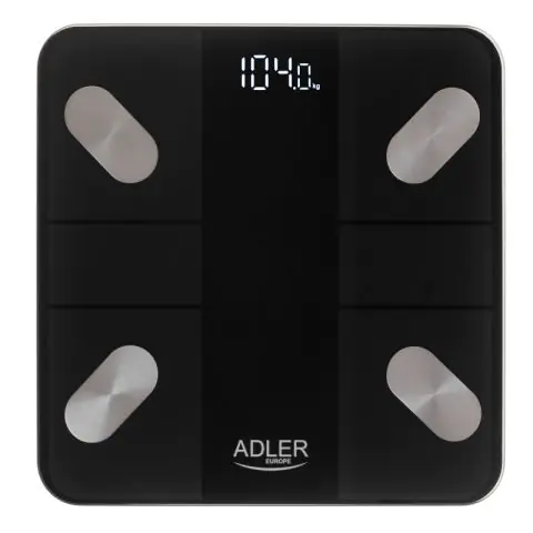 Кантар Adler AD 8186, SMART Tuya, До 180 кг, LED дисплей, 3 x ААА, Черен, (35922793)
