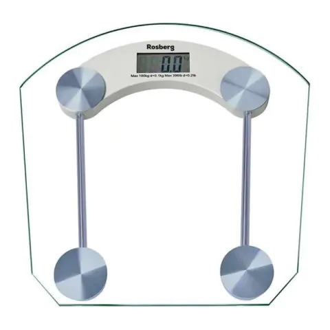Кантар Rosberg R51650B, 180 кг, Дигитален, Вкл. батерия, LCD, Стъкло, (555551650B)