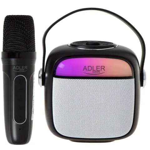 Караоке тонколона с микрофон Adler AD 1199, Безжична, 8ч автономия, USB-C, Bluetooth 5.1, Черен, (21242)