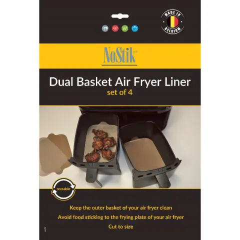 Комплект двойни подложки за двоен AirFryer NoStik 1FFF139, За многократна употреба, Бежов, (20176)
