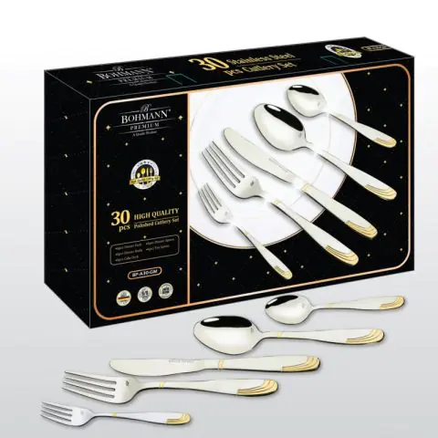Комплект прибори за хранене Bohmann BP A30-GM, Кутия, 30 бр, Инокс/златист, (19169)