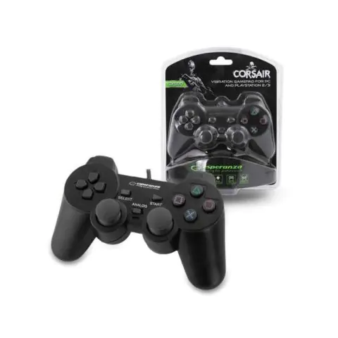 Контролер Esperanza Corsair EG106, За PS3 и PC, USB 2.0, 12 бутона, Черен, (22225)