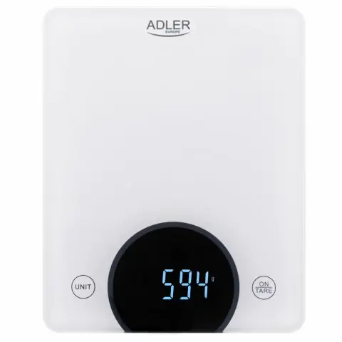 Кухненска везна Adler AD 3173W, 10кг, LED, Тара, g/lb:oz/ml/oz, Бял, (35922496)