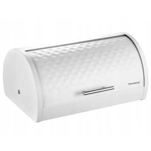 Кутия за хляб Klausberg KB 7541, 38 х 28 х 18.5 см, Метал, Бял, (11188)