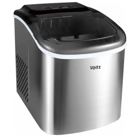 Ледогенератор Oliver Voltz OV51447CS, 120W, 12кг/24 часа, 1.3 л, 9 кубчета за цикъл работа, Индикатор за лед и вода, Инокс, (35930999)