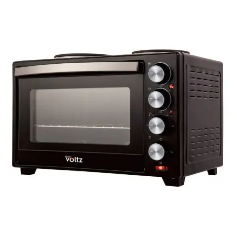 Малка готварска печка Oliver Voltz OV51441F48, 3200W, 2 котлона, 48 л, 100-230C, Двойна стъклена врата, Осветление, Черен, (35932303)