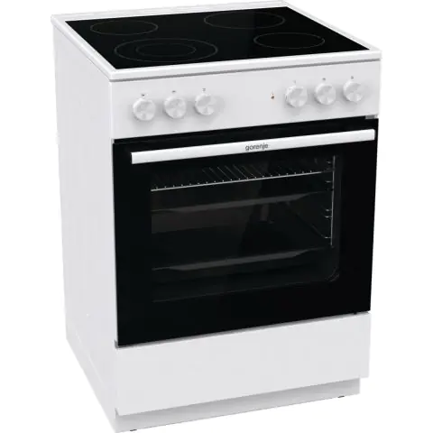 Готварска печка със стъклокерамичен плот Gorenje GEC6A41WC, 71 литра, бял, (13706)