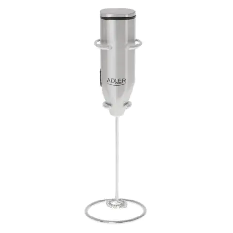 Миксер за фрапе на стойка Adler AD 4500, Бъркалка и корпус от инокс, 2хAA, Сребрист, (13025)