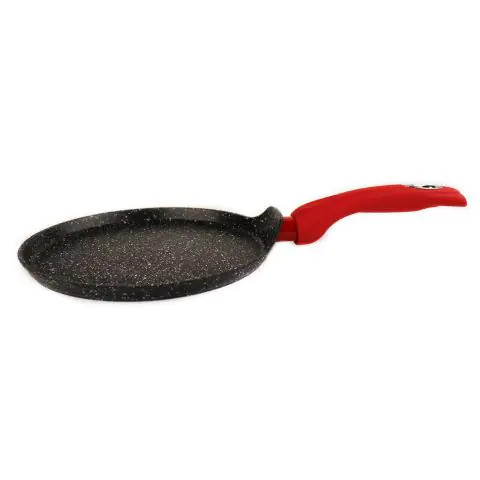 Тиган за палачинки Olina OL-0617-25, 25 см, Мраморно покритие, Черен