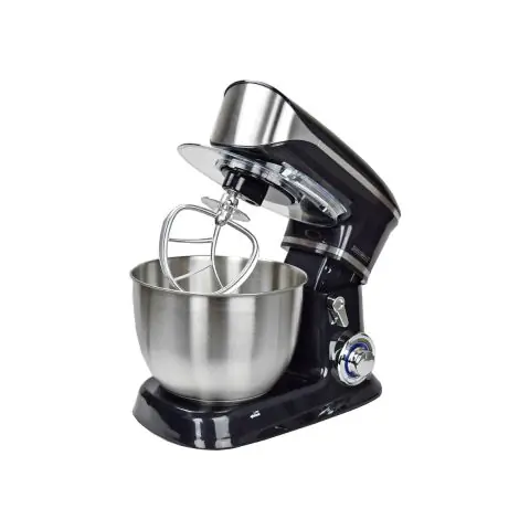 Планетарен миксер с иноксова купа Royalty Line RL-PKM1900.7, 1900W, 6.5 литра, 6 скорости + Pulse, Приставки, Черен, (12374)