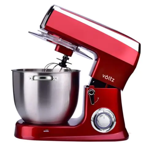Планетарен миксер Voltz V51115A, 2100W, 7.5 литра, 6 скорости + Pulse, 3 бъркалки, Червен, (12370)