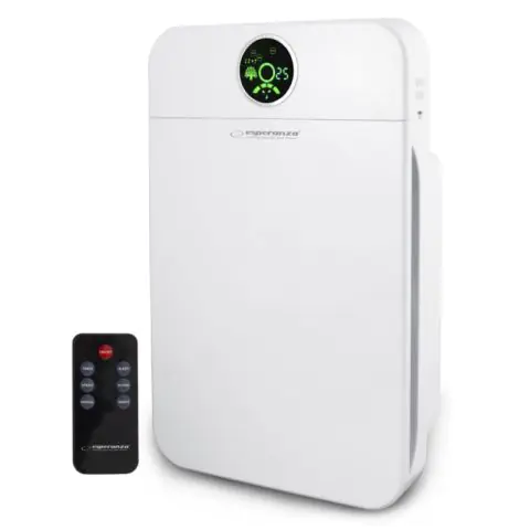 Пречиствател на въздух Esperanza EHP002, 35W, 50 кв/м, 4 етапа на филтриране, HEPA филтър, LCD екран, Таймер, Дистанционно, Бял, (9999EHP002)