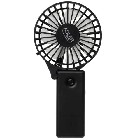 Преносим ръчен вентилатор Adler AD 7336, Сгъваем, 6.5 см, 46.2 dB, 2xAA, Перка наклонена под ъгъл 30 градуса, Черен, (35940356)