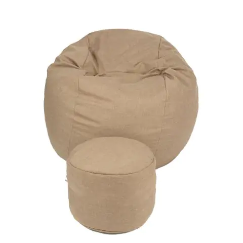 Комплект, Барбарон с табуретка за крака 900л., King Size XL - Sand, Перящ се калъф, Трансформира се в легло, Пълнеж с микс от мемори пяна и дунапрен, Гама Premium, 8260
