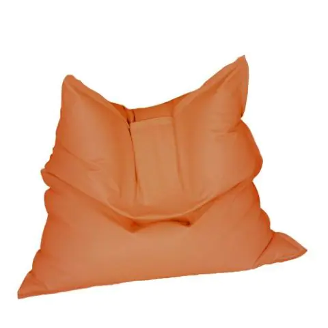 Калъф за пуф, Голяма възглавница, 350л., Magic Pillow - Orange, (Не съдържа пълнеж), Еко кожа, 8516
