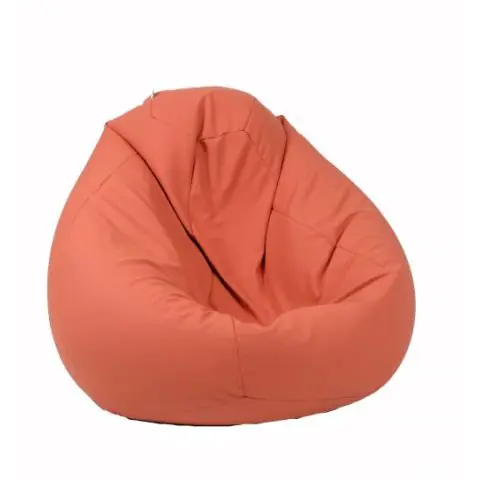 Калъф за пуф круша, 520л., Nirvana Gigant - Orange, (Не съдържа пълнеж), Еко кожа, 8534