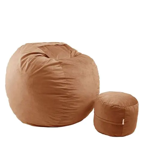 Комплект Барбарон с табуретка за крака 700л. King Size, Creamsicle, Перящ се калъф, Пълнеж с микс от мемори пяна и дунапрен, Гама Premium, (12835)