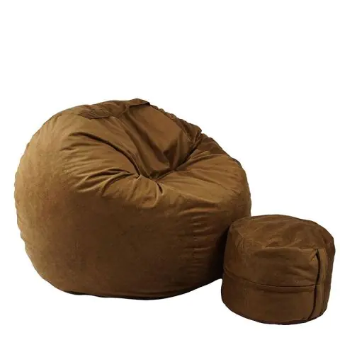 Комплект Барбарон с табуретка за крака 700л. King Size, Tattle Tan, Перящ се калъф, Пълнеж с микс от мемори пяна и дунапрен, Гама Premium, (PUF-M-KO-PT-TTT)