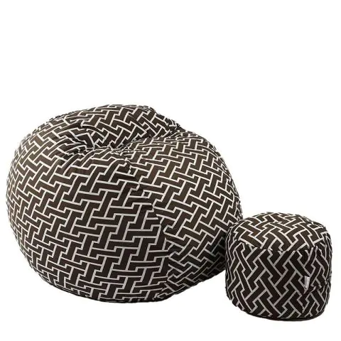 Комплект Барбарон с табуретка за крака 700л. King Size, Zippity Brown, Перящ се калъф, Пълнеж с микс от мемори пяна и дунапрен, Гама Premium, (PUF-M-KO-PT-ZIB)