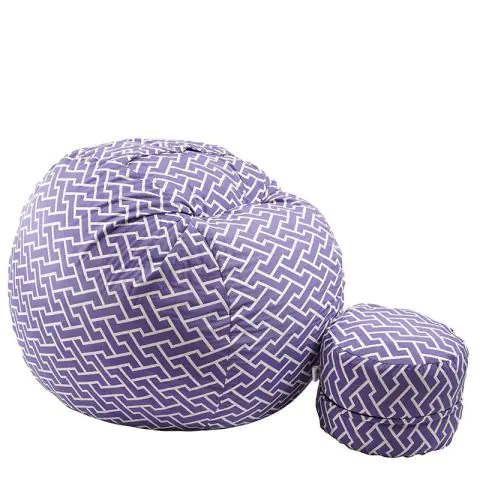 Комплект Барбарон с табуретка за крака 700л. King Size, Zippity Purple, Перящ се калъф, Пълнеж с микс от мемори пяна и дунапрен, Гама Premium, (PUF-M-KO-PT-ZIP)