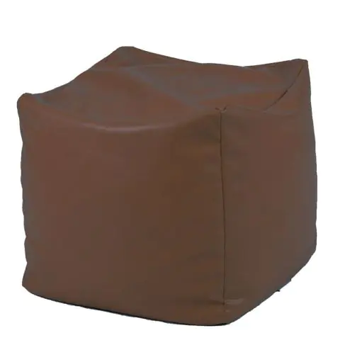 Пуф, 80л., Табуретка Куб - Chocolate, PU кожа, Пълнеж от Полистиролни перли, 8082