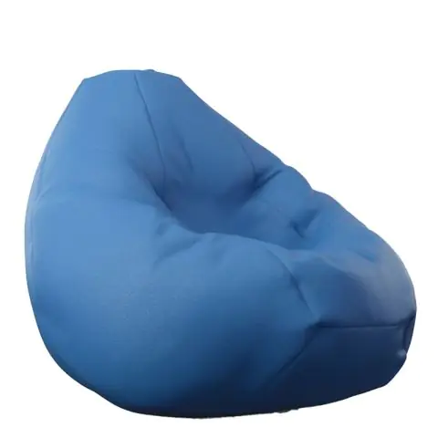 Пуф, круша, 320л., Nirvana Grande - Blue, Еко кожа, Пълнеж от полистиролни перли