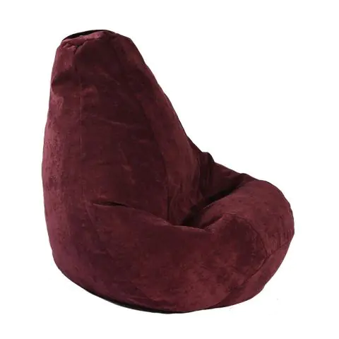Пуф, круша, 220л., Nirvana Hobbit - Velvet Marsala , Перящ се калъф, Пълнеж от полистиролни перли, Гама Premium