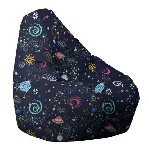 Пуф, круша, 220л., Nirvana Hobbit, Constelatie, Водоустойчив, Перящ се калъф, Пълнеж от Полистиролни перли, принт, (11157)