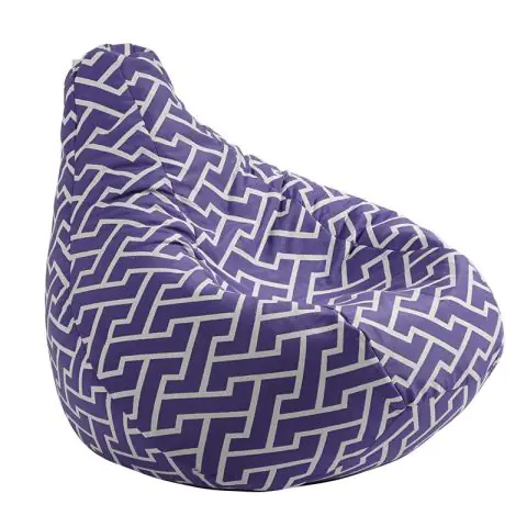 Пуф круша за деца 4-14 г.160л. Nirvana Light, Zippity Purple, Перящ се калъф, Пълнеж от Полистиролни перли, Гама Premium, (PUF-G-NL-PT-ZIP)