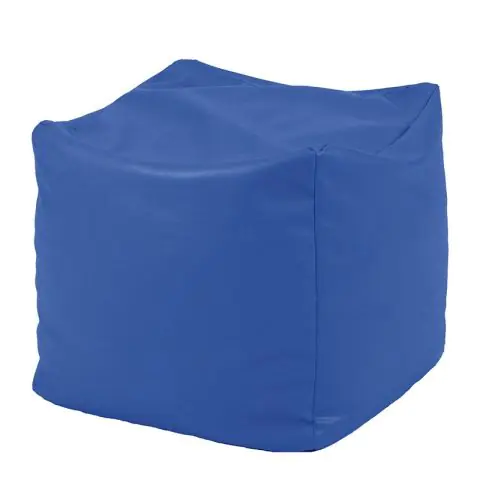 Пуф, 130л., Табуретка Куб XL - Bluemarin, Еко кожа, Пълнеж от Полистиролни перли, 8087
