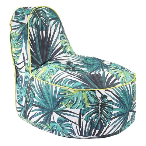 Пуф, стол, 200л., OK Junior, Tropical Leaves, Водоустойчив, Перящ се калъф, Пълнеж от Полистиролни перли, принт, 8483
