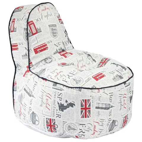 Пуф, стол, 200л., OK Junior, 200л., Good Old News, Водоустойчив, Перящ се калъф, Пълнеж от Полистиролни перли, принт, 8480