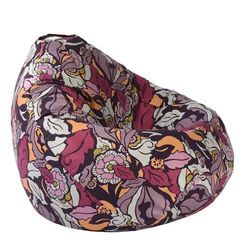 Пуф, круша, 320л., Nirvana Grande - Flower Power, Перящ се калъф, Пълнеж от Полистиролни перли, Гама Premium