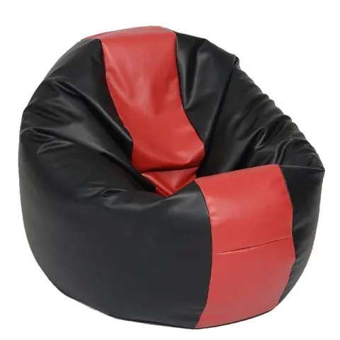Пуф, Relaxo XL - Black&Red, Еко кожа, Пълнеж от Полистиролни перли, 330л., (2162)