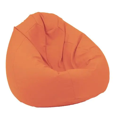 Пуф, круша, 320л., Nirvana Grande - Orange, PU кожа, Пълнеж от Полистиролни перли, 8051