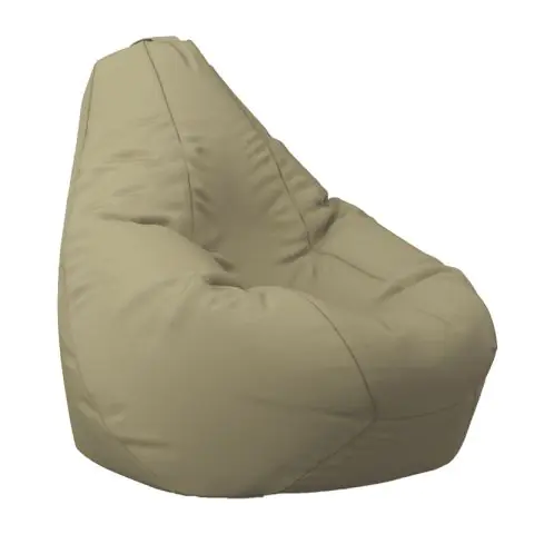 Пуф, круша, 220л., Nirvana Hobbit - Teteron Beige, За открито, Перящ се калъф, Пълнеж от Полистиролни перли, (PUF-G-NH-TEX-CRE)