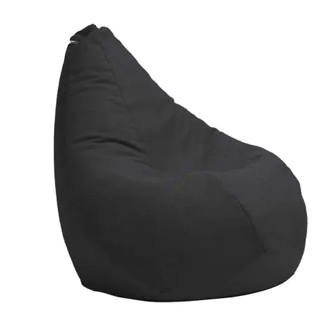 Калъф за пуф круша, 160л., Nirvana Light - Eerie Black, (Не съдържа пълнеж), Гама Premium, 8776