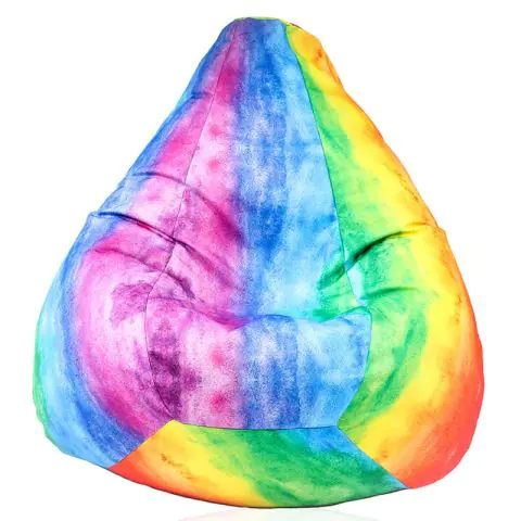 Калъф за пуф круша, 220л., Nirvana Hobbit - Rainbow Watercolour, (Не съдържа пълнеж), водоустойчив, принт, 8749