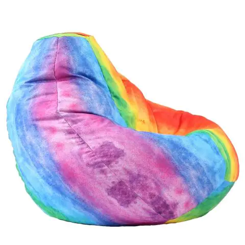 Калъф за пуф круша, 320л., Nirvana Grande - Rainbow Watercolour, (Не съдържа пълнеж), водоустойчив, принт, 8671