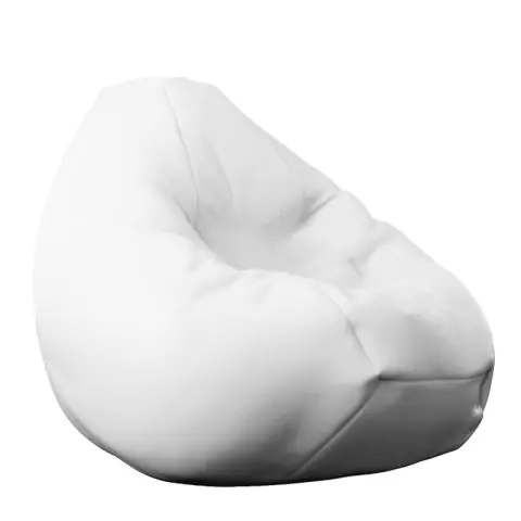 Калъф за пуф круша, 320л., Nirvana Grande - White, (Не съдържа пълнеж), PU кожа, 8648