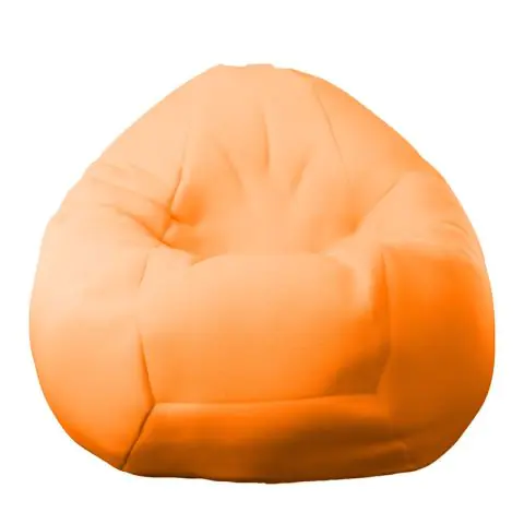 Калъф за пуф круша, 520л., Nirvana Gigant - Orange, (Не съдържа пълнеж), PU кожа, 8573
