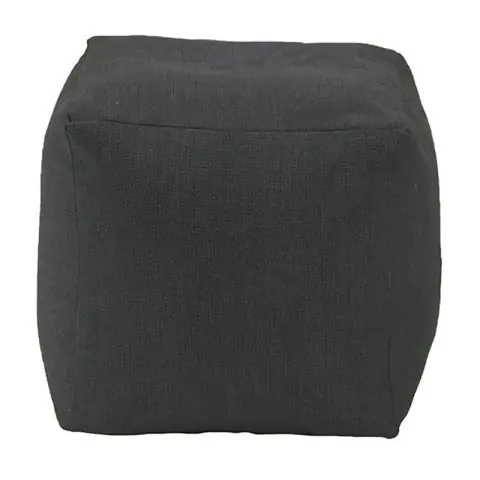 Пуф, Табуретка Куб - Eerie Black, Перящ се калъф, 80л., (1711)