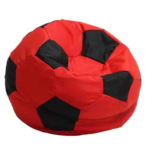 Пуф, топка, за деца до 3 г, 80л. Telstar Baby - Red & Black, За открито, Перящ се калъф, Пълнеж от Полистиролни перли