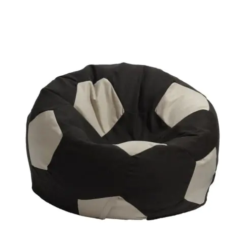Пуф, топка 400л. Telstar XL - Black & Cream, За открито, Пълнеж от Полистиролни перли, (13191)