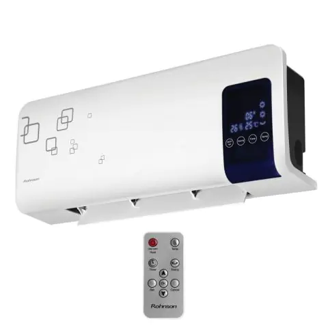 PTC Стенен конвектор за отопление с дистанционно Rohnson R-6065, Влагоустойчив, 2000W, Бял, (16549)