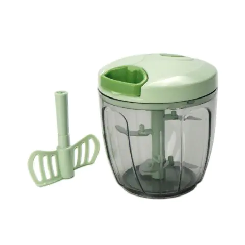 Ръчен чопър с въже Rosberg R51215B, 900 ml, 5 ножа, Приставка за яйца, Зелен, (17685)