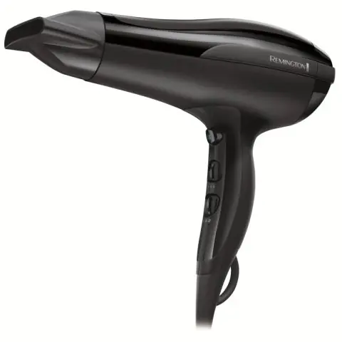 Сешоар Remington D5210, 2200W, 2 Скорости, 3 температурни настройки, Йонизация, Cool shot, Черен, (35922600)