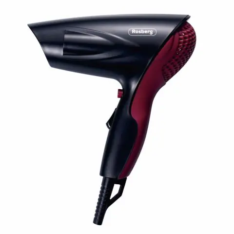 Сешоар Rosberg R51100P, 1200W, 2 скорости, DC мотор, Студена струя, Черен/червен, (22063)