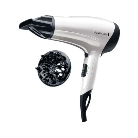 Сешоар с дифузер Remington D3015 Power Volume, 2000W, Йонизираща система, Eco функция, Бял, (99999D3015)