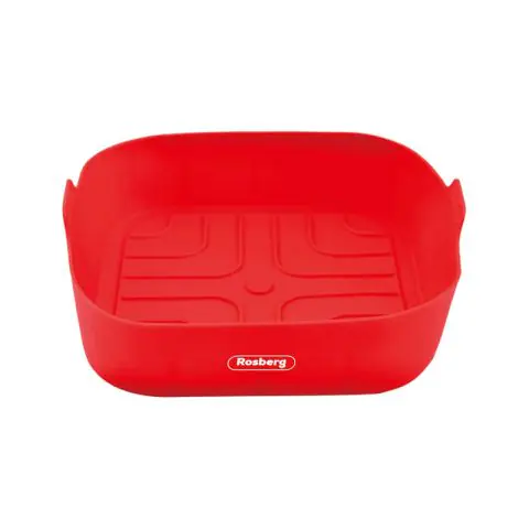 Силиконова форма за Airfryer Rosberg R51980SSN, 18x18x5 см, Червен, (17756)